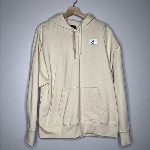 Jordan Flight Fleece Pullover Women's Hoodie Beach Beige Size XS Oversized Fit - Picture 2 of 8